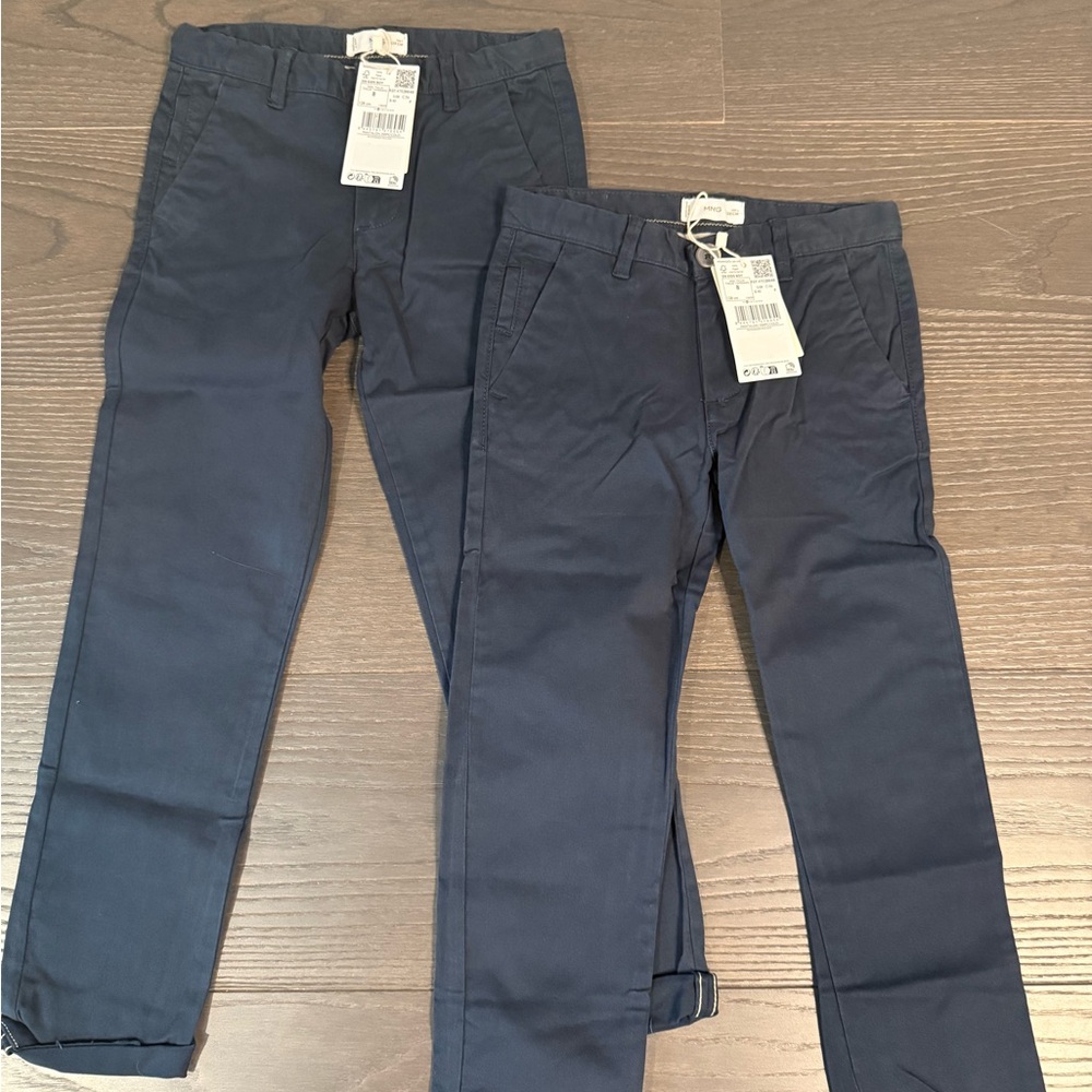 Mango Blue Straight Leg Pants